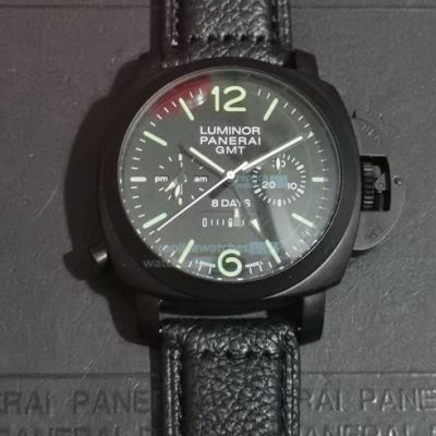 Best Quality Replica Panerai Luminor GMT Black Face Black Case Watch